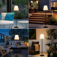 NiceBuy Solární stojací lampa Venkovní zahradní LED dobíjecí stojací lampa Bezdrátová dobíjecí USB stmívatelná RGB stojací lampa